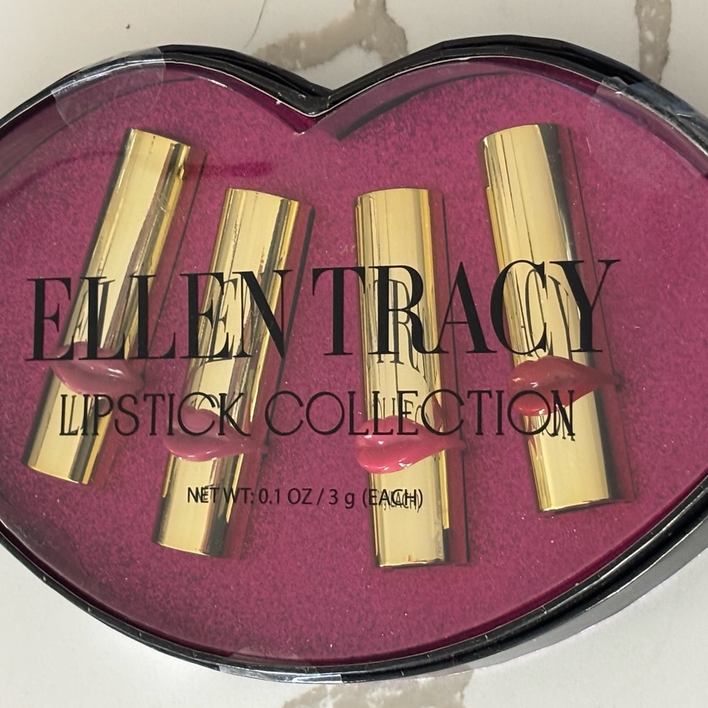 Ellen Tracy Lipstick Collection Choose 1 Either Dark Pink or Silver Background